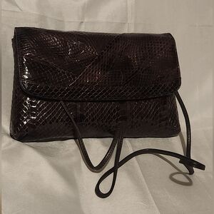 Aspects Dark Brown Snake-Embossed Women’s Crossbody Bag